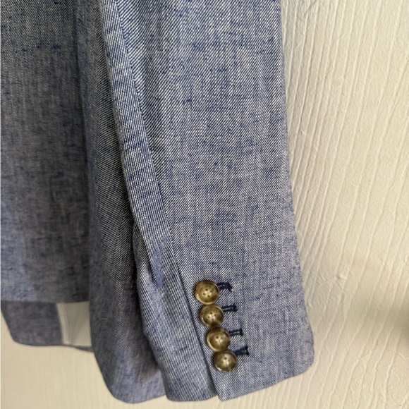 NEW NWT Lane Bryant Linen Blend Heathered Blue Blazer - Picture 4 of 6